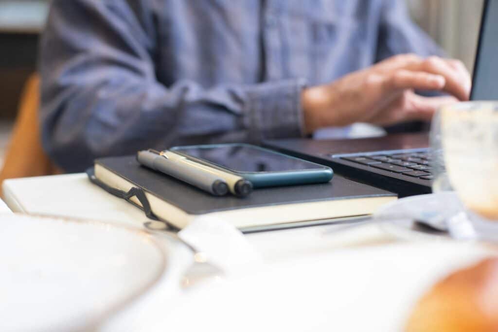 person on their laptop